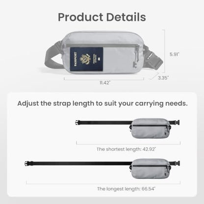 tomtoc 3.5L Sling Bag with RFID Blocking Crossbody Chest Pack for Men Women - color: Light Gray, size: 3.5L