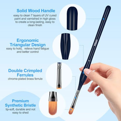 15pcs Detail Paint Brushes Set for Acrylic Watercolor & Paint by Numbers - color: Black