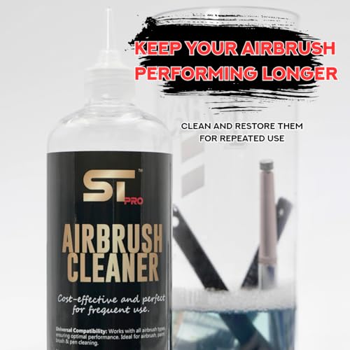 Supreme Trimmer Airbrush Cleaner Solution – 500ML | Fast Acting Multi-Purpose Solution for Barber Airbrushes, Paint Brushes & Makeup Tools | Declogs, Lubricates & Removes Water-based Paint/Ink