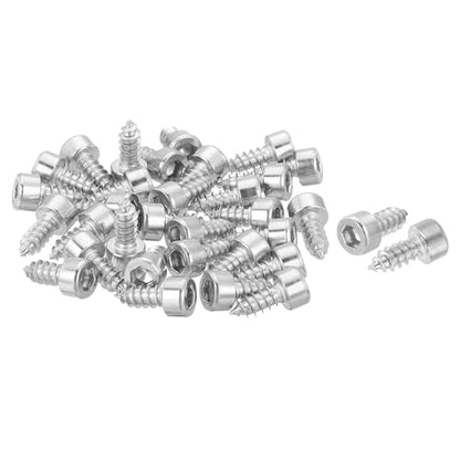 uxcell M5 Hex Socket Head Cap Self-Tapping Screw, 100Pcs M5x12mm 304 Stainless Steel, Hexagon Socket Head Tapping Screws, Hex Drive, Self Tapping Point - Silver - size: M5x12mm