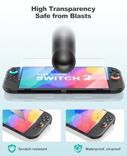 Spican Switch 2 Accessories Bundle 17-in-1, Switch 2 Carrying Case, Joypad Charger, Screen Protectors, Steering Wheel, Joypad Grip & More for Nintendo Switch 2 - size: 17 in 1 Bundle