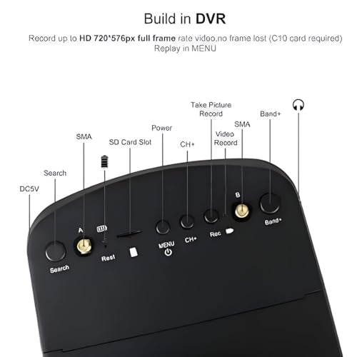 EV800D FPV Goggles with DVR 5.8G 40CH 5 Inch 800x480 Build in Antenna for Analog FPV Camera and Transmitter FPV Drone RC Car