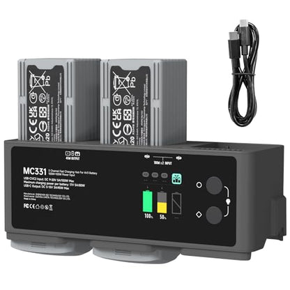 LIMETA Air 3s Smart Battery Charging Hub, 200W USB-C Fast Charging for DJI Air 3 Series Intelligent Flight Batteries Plus Three-Channel Parallel with Discharge Storage Function LED Lighting - size: Air 3s