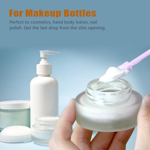 Silicone Spatula Set 6Pcs, Mini Jar Scraper for Makeup & Food - color: Blue and purple