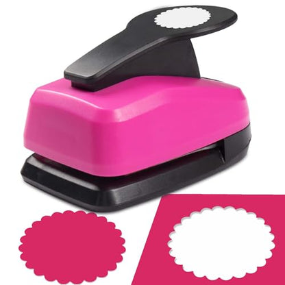 Circle Paper Punches, 1.97 in Scalloped Circle Hole Puncher for Paper Craft - style: Scalloped Circle