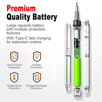 Weytoll Electric Screwdriver Kit, Mini Electric Screwdriver, with 38 Bits, 6 Pry Tools and Storage Case, Precision Screwdriver Set, Portable Cordless Kit for PC, Phone, Electronics Repair