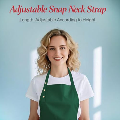 Aprons for Women Men, Water-Resistant Kitchen Aprons for Cooking - color: Green