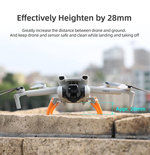 Landing Gear For DJI Mini 3, Drone Spider Leg Foldable Extension Kit Quick Release Height Extender Holder (Grey/Orange) - color: Grey/Orange