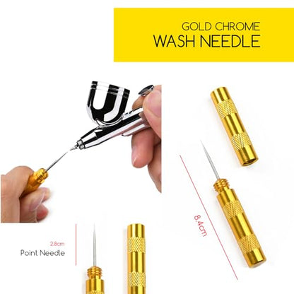 MEEDEN Airbrush Gun Cleaner Kit: Heavy Glass Cleaning Pot with Holder