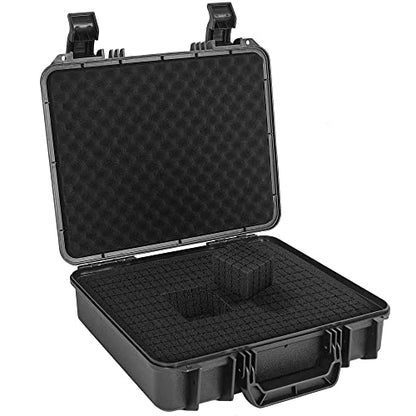 Protective Hard Case Shockproof Water-resistant with Customized DIY Foam Insert fit for Camera, etc, 14 X 11.5 X 3.7-Inch - size: Inner：13 X 10 X 3.7 Inch