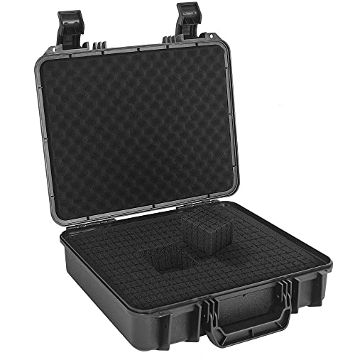 Protective Hard Case Shockproof Water-resistant with Customized DIY Foam Insert fit for Camera, etc, 14 X 11.5 X 3.7-Inch - size: Inner：13 X 10 X 3.7 Inch