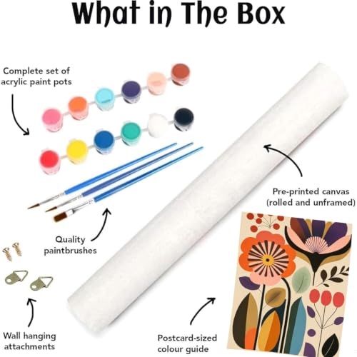 3 Pack Cute Flower Paint by Numbers Kit for Adults Beginner (Without Frame) - color: YH05004