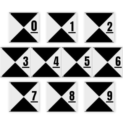 10 Pack Drone Ground Control Point GCP - style: Triangle Center Eyelet Numbered 0-9