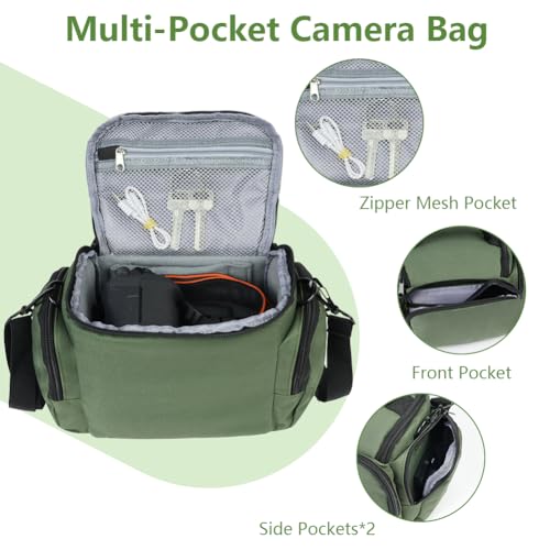 Ainiv DSLR Camera Bag, Large Waterproof Anti-Shock SLR Camera Case, Green - color: Green