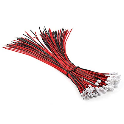 Chanzon 30 Pairs Jst1.25 mm 2 Pin Micro Plug Connector UL1007 200mm Wires - size: 20cm
