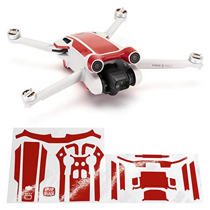 WRAPGRADE Skin Stickers Compatible with DJI Mini 3 Pro | Accent Color (Super RED) - color: Super Red