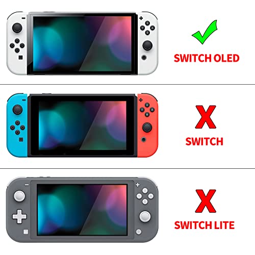 PlayVital ZealProtect Soft Protective Case for Nintendo Switch OLED, Flexible Protector Joycon Grip Cover for Nintendo Switch OLED w/Thumb Grips & ABXY Direction Button Cap - Dancing Notes - color: Dancing Notes