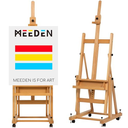 MEEDEN Enlarged Heavy Duty H-Frame Easel: Artist Wooden Studio Easel - color: Natural, size: X-Large