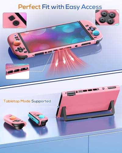 FYOUNG Switch 2 Case Pink, Slim Protective Hard Shell for Nintendo 2 - color: Solid Pink