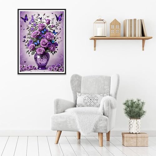 DIYCYCY Floral&Butterfly Diamond Art Kits for Adults Beginners 12x16 in