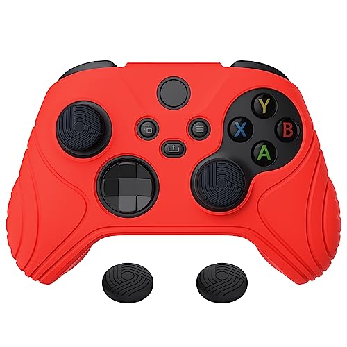 eXtremeRate PlayVital Samurai Edition Anti-Slip Controller Grip Silicone Skin for Xbox Core Controller, Ergonomic Protective Case Cover for Xbox Series S/X w/Thumb Grips - Passion Red - color: Passion Red