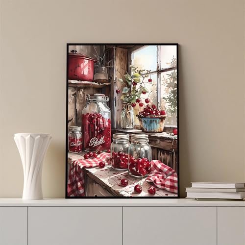 Xoaoes Fruit Diamond Art Kits for Adults, Cherry 5D Diamond Painting Kits - color: CM084