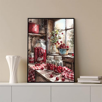 Xoaoes Fruit Diamond Art Kits for Adults, Cherry 5D Diamond Painting Kits - color: CM084