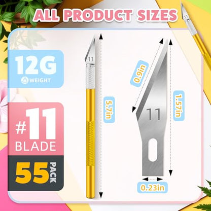 55PCS Exacto Knife Set, Craft Knife, Hobby Knives with 50PCS Blades - style: Purple – 5 Knives / 50 Blades