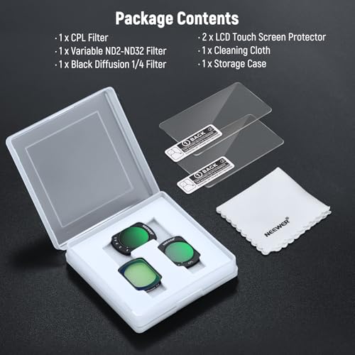 NEEWER Magnetic Filter Set Compatible with DJI Osmo Pocket 3 4 Xtra Muse - style: ND2-32&CPL&Effect Filter
