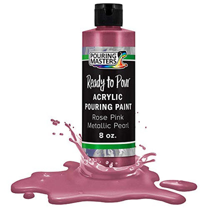 Pouring Masters Rose Pink Metallic Pearl 8-oz Acrylic Pouring Paint - color: Rose Pink Metallic Pearl, size: 8 Fl Oz (Pack of 1)