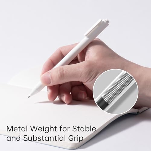 Kaco PURE White Gel Pens 0.7mm Black Ink 10 Count Quick Dry Smooth Writing - color: 0.7mm 10 PCS White