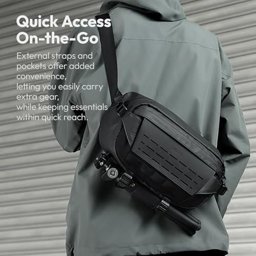 ULANZI 9L Camera Sling Bag, Water-Resistant Camera Case with Tripod Holder - size: Black 9L