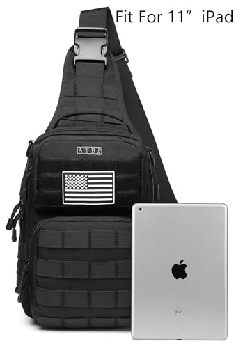Tactical Sling Backpack With Holster Military Crossbody Bag for Men Single Shoulder Back Pack 10L - color: Black 2