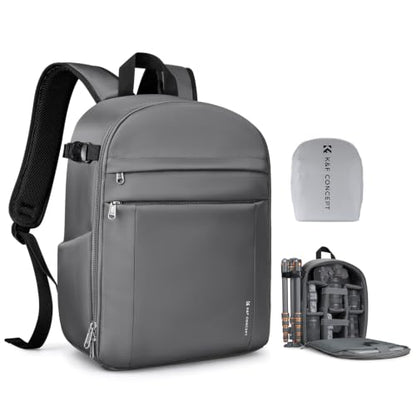 K&F CONCEPT Camera Backpack, DSLR/SLR/Mirrorless Photography Camera Bag - color: 06-gray