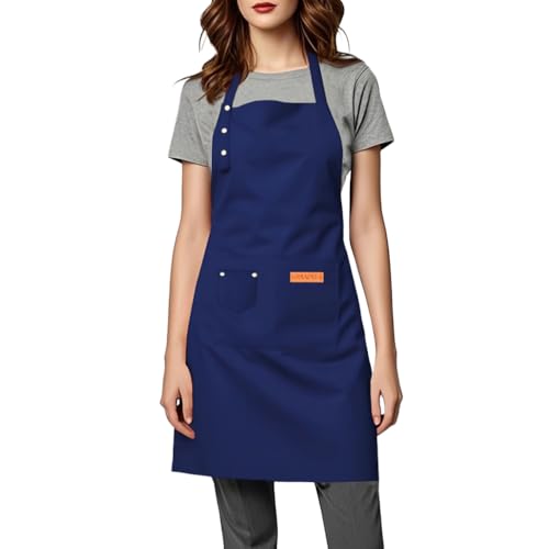 Aprons for Women Men, Water-Resistant Kitchen Aprons for Cooking - color: Blue