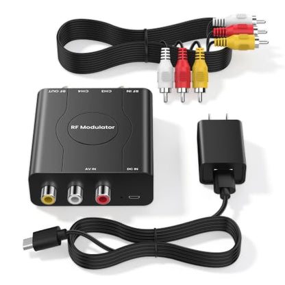 RF Modulator for TV, RCA to RF Coaxial Adapter with 3.3ft RCA Cable