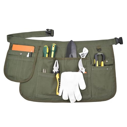 Nanxson Tool Apron Half Canvas Apron With Muti-Pockets - color: Armygreen