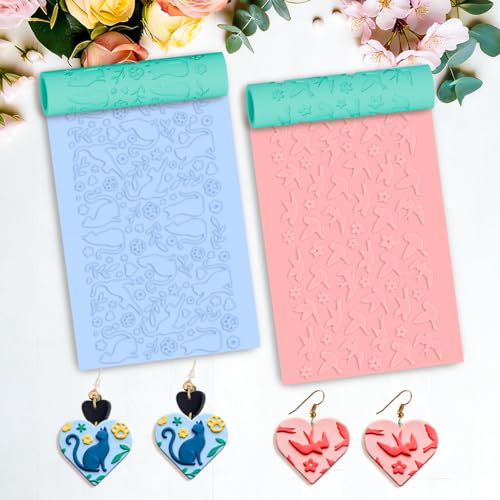 ORIGACH 5Pcs Insect & Animal Polymer Clay Texture Roller for Earring Making - style: Insect and Animal