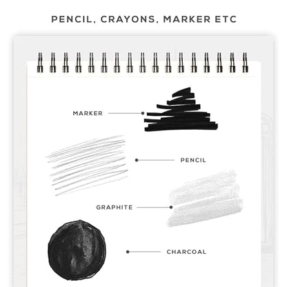 Beechmore Books 9x12 Top Spiral Sketchbook 140 GSM 100 Perforated Pages - size: A4 (9" x 12")