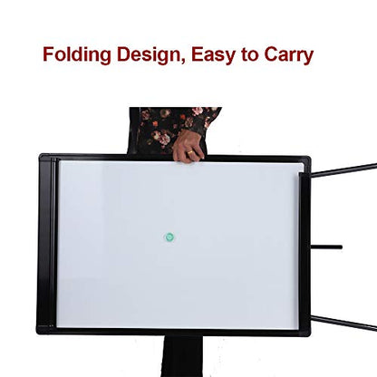 Magnetic Whiteboard Easel Dry Erase Board with Tripod Stand, 36"x24", Black - color: Black, size: 24"W x 36"H