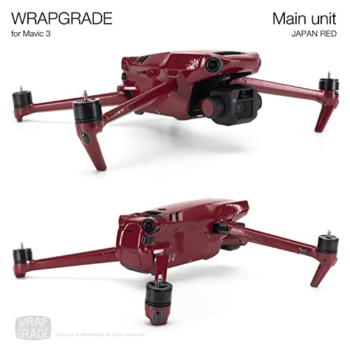 WRAPGRADE Skin Compatible with DJI Mavic 3 Pro (Japan RED) - color: Japan Red / Pro