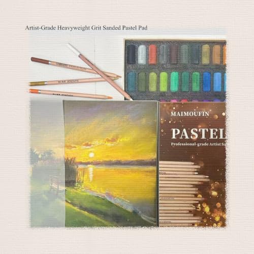 MAIMOUFIN 12‑Sheet Pastel Sandpaper Pad, Artist Heavyweight Pastel Paper - color: Dark Color