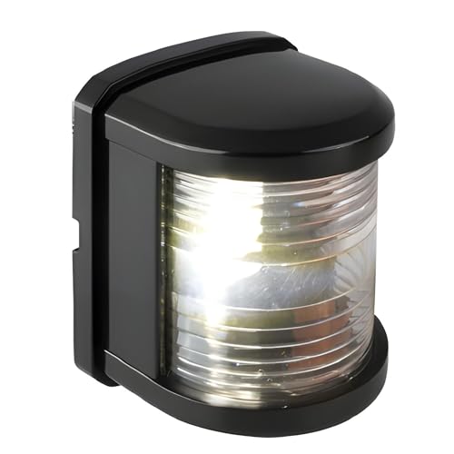 SEAFLO 11 Series Regular Sized LED White Stern Navigation Light – 12V, 1W, IP67 Waterproof, 2NM Visibility, High-Brightness, Impact-Resistant for Boats Under 65 ft (20m) –4-Year Warranty (Stern/Black) - color: Stern (White), size: Regular, style: Black