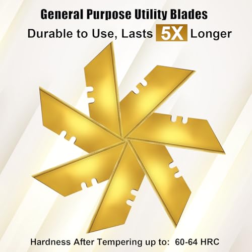 Vickay 30 Pack Box Cutter Blades, SK2 Utility Knife Blades, Razor Blades - color: Gold, size: 30 Pack