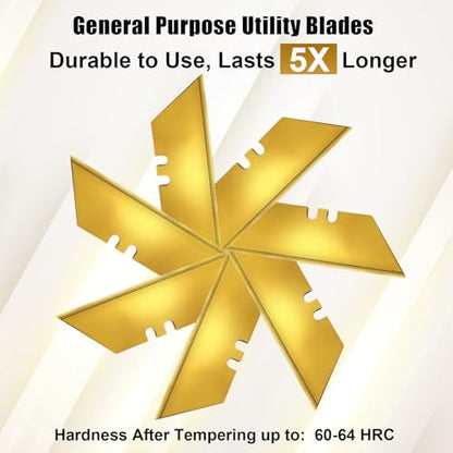 Vickay 30 Pack Box Cutter Blades, SK2 Utility Knife Blades, Razor Blades - color: Gold, size: 30 Pack