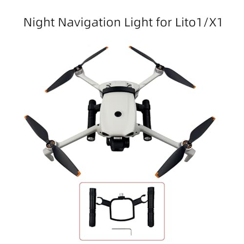Night Flight Light For DJI Lito1/X1, High Brightness Navigation Lighting Searchlight Night Safe Warning Flying Lights with Mount Adapter for Lito X1 Drone Accessories
