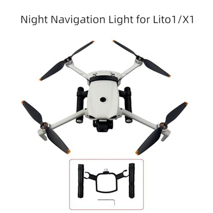 Night Flight Light For DJI Lito1/X1, High Brightness Navigation Lighting Searchlight Night Safe Warning Flying Lights with Mount Adapter for Lito X1 Drone Accessories