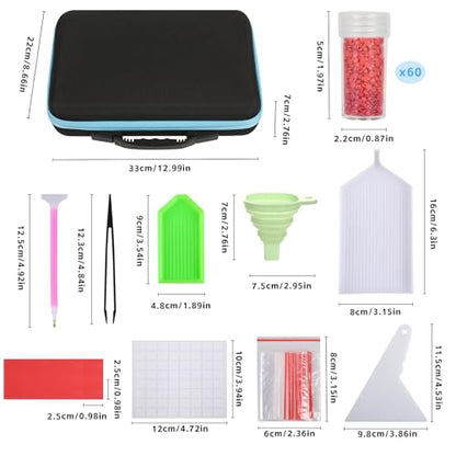 MERATIA Diamond Art Storage Organizer, 60 Jars with Accessories - color: Blue-60 Slots