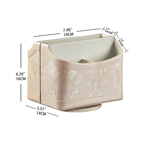 PU Leather 360° Rotatable Remote Control Holder,Nightstand TV Remote Caddy - color: 1 A Embroidery Flower