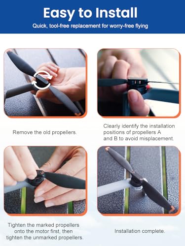 4Pcs Propellers Compatible with DJI Mini 5 Pro Accessories – Plastic Replacement Propeller Blades, Lightweight Quiet Low-Noise Design, Durable Flexible Drone Spare Parts - size: 4PCS